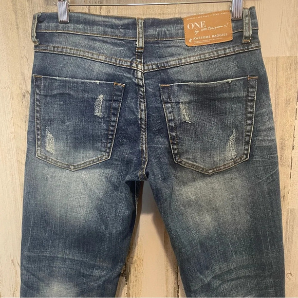 One X One Teaspoon Awesome Baggies Straight Leg Jeans-Dark Wash size 24 - Picture 6 of 8